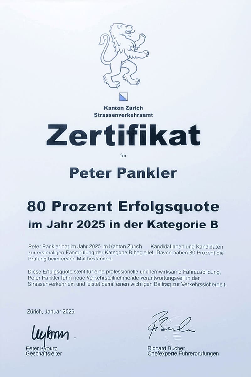 Mr. Peter Pankler Fahrschule — Fahrschule in Opfikon (Bild 3)