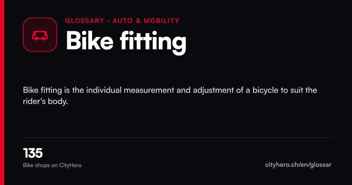 Bike fitting: Auto & Mobilität – CityHero glossary graphic