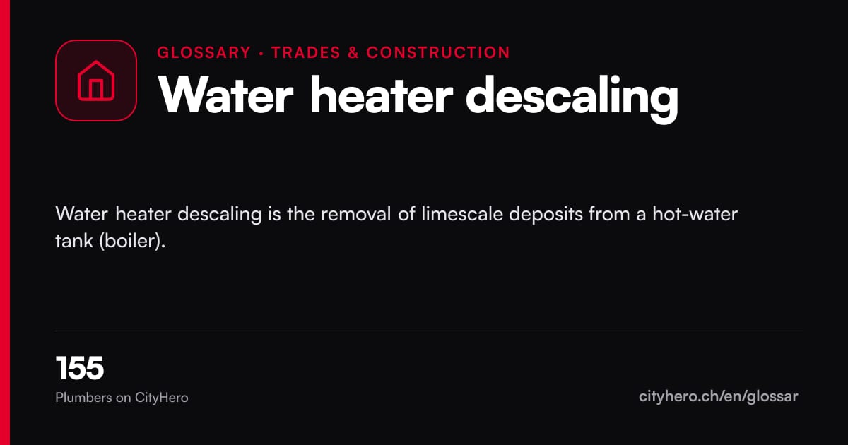 Water heater descaling: Handwerk & Bau – CityHero glossary graphic