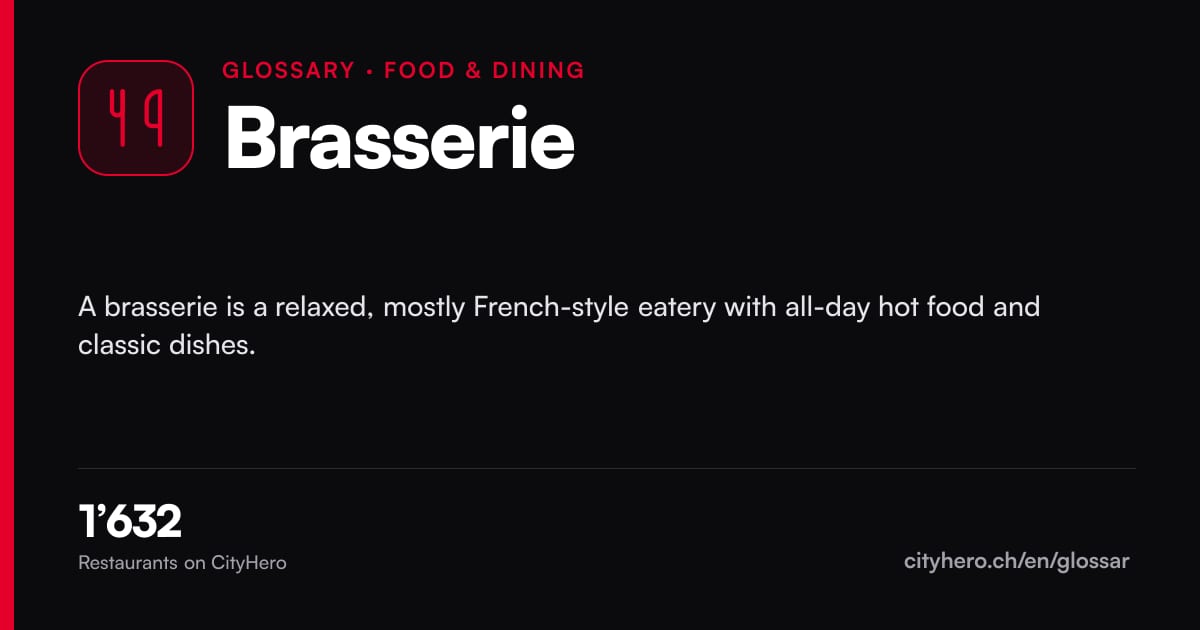 Brasserie: Gastronomie – CityHero glossary graphic