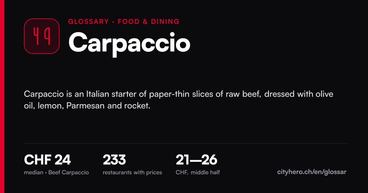 Carpaccio: Gastronomie – CityHero glossary graphic