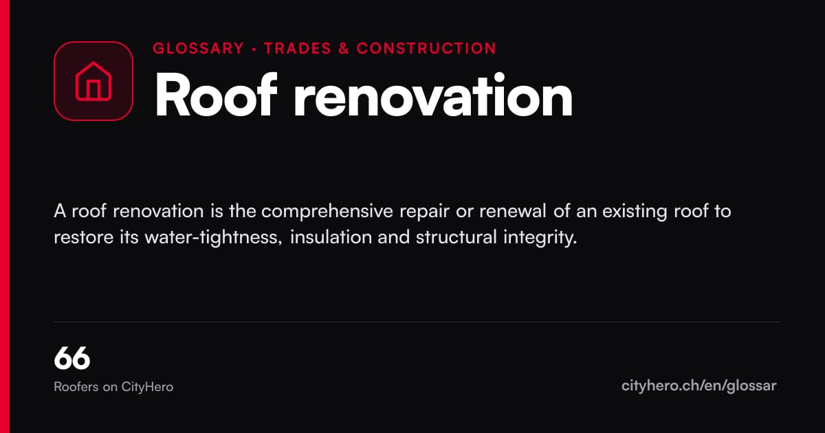 Roof renovation: Handwerk & Bau – CityHero glossary graphic