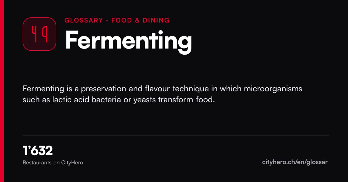 Fermenting: Gastronomie – CityHero glossary graphic