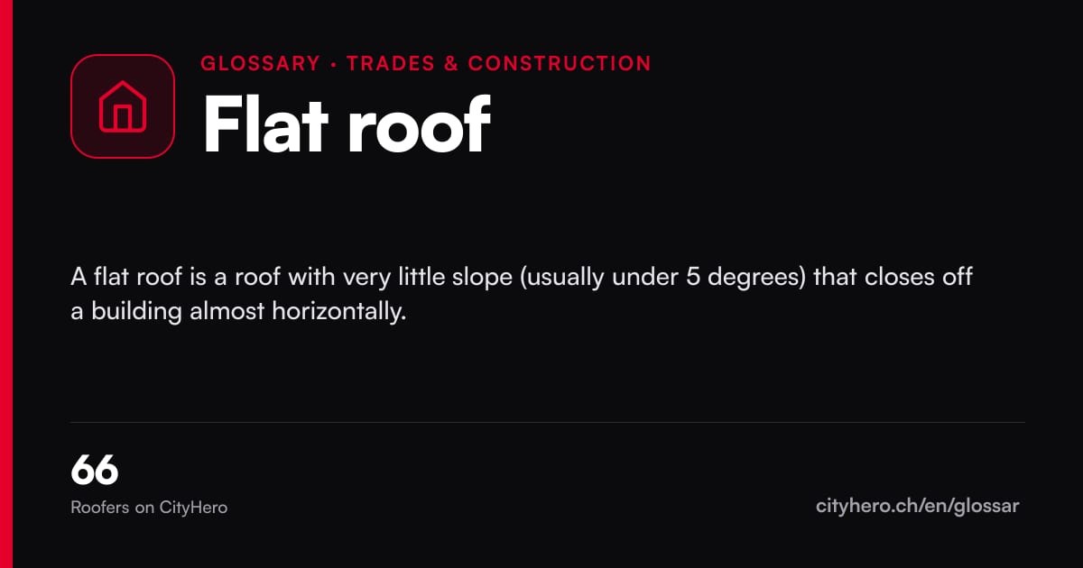 Flat roof: Handwerk & Bau – CityHero glossary graphic