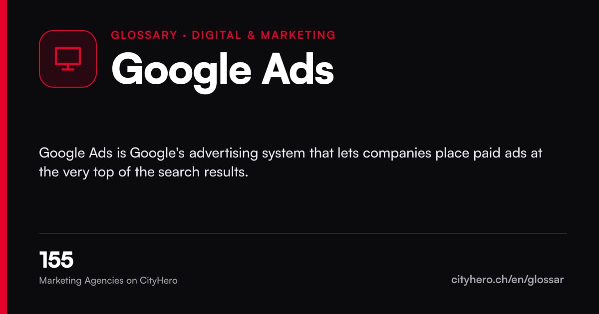 Google Ads: Digital & Marketing – CityHero glossary graphic