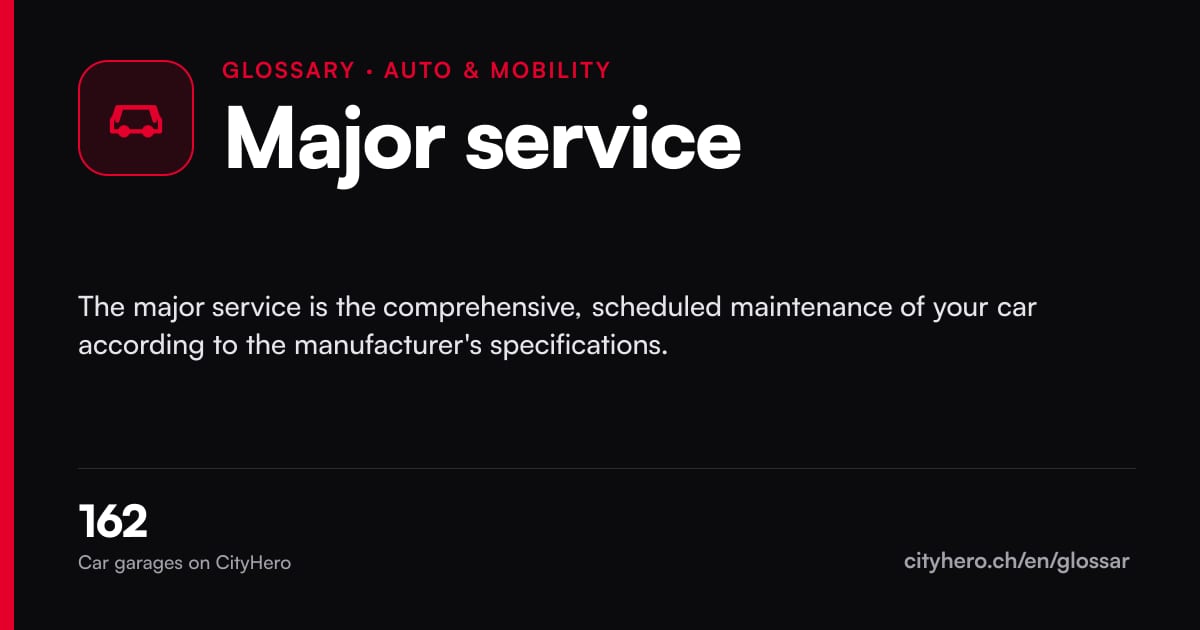 Major service: Auto & Mobilität – CityHero glossary graphic
