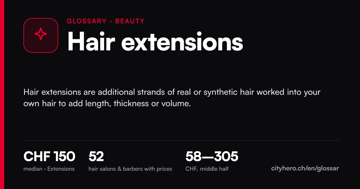 Hair extensions: Schönheit & Beauty – CityHero glossary graphic