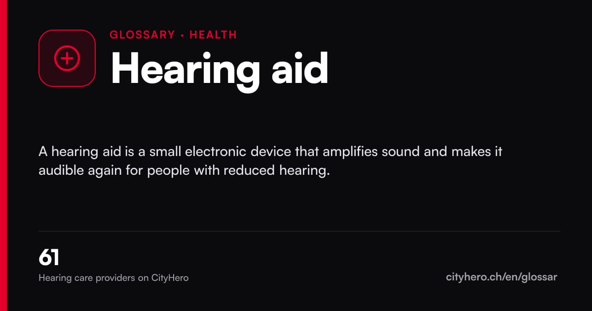 Hearing aid: Gesundheit – CityHero glossary graphic
