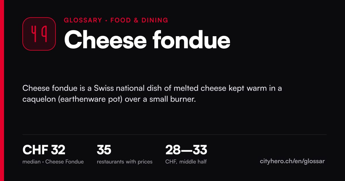 Cheese fondue: Gastronomie – CityHero glossary graphic