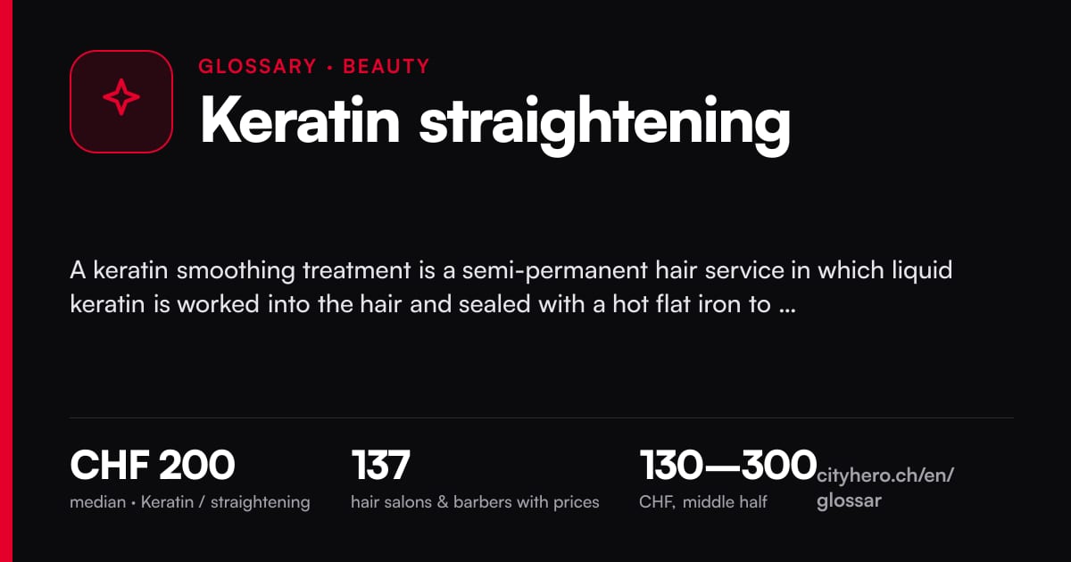 Keratin straightening: Schönheit & Beauty – CityHero glossary graphic