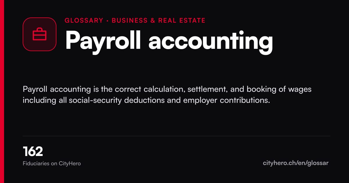 Payroll accounting: Business & Immobilien – CityHero glossary graphic