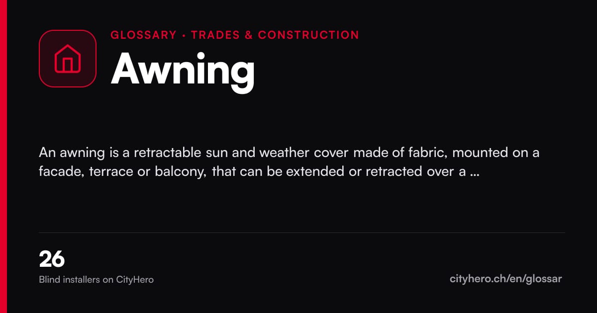 Awning: Handwerk & Bau – CityHero glossary graphic