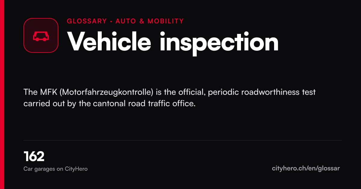 Vehicle inspection: Auto & Mobilität – CityHero glossary graphic