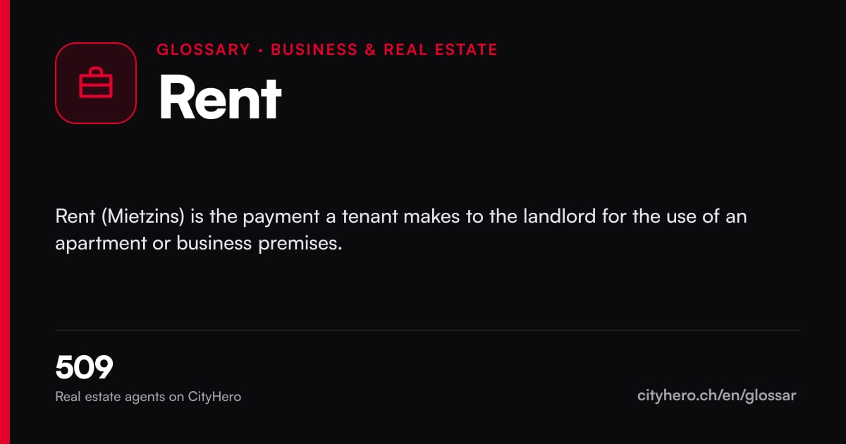 Rent: Business & Immobilien – CityHero glossary graphic