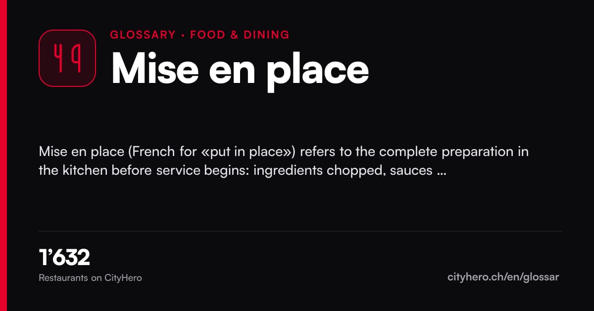 Mise en place: Gastronomie – CityHero glossary graphic