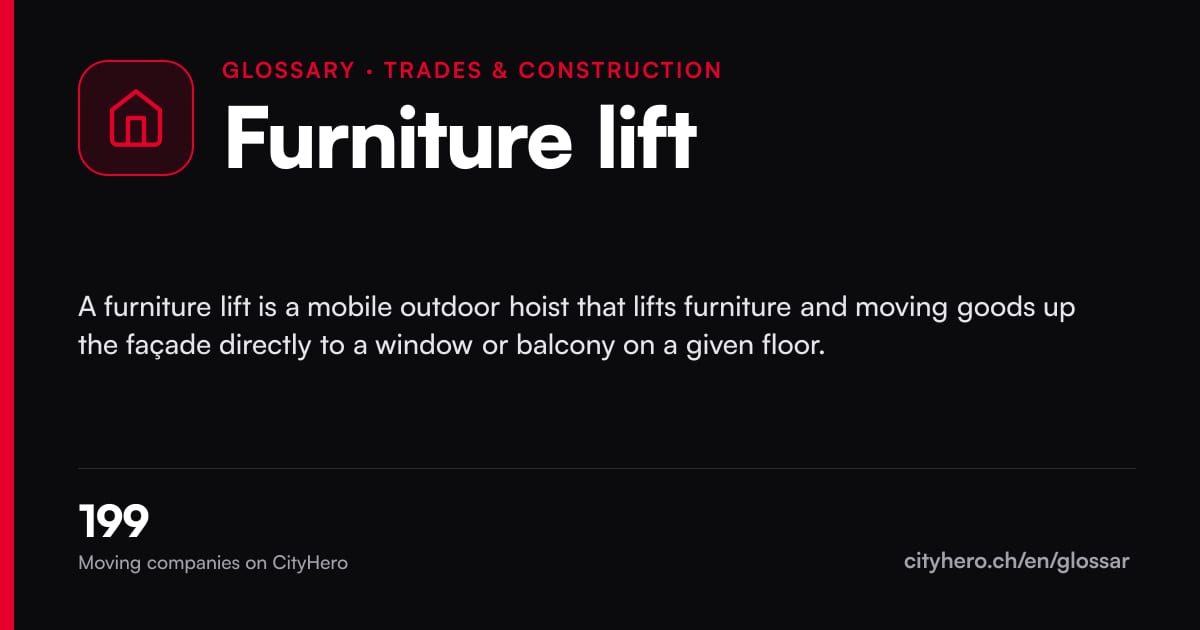Furniture lift: Handwerk & Bau – CityHero glossary graphic