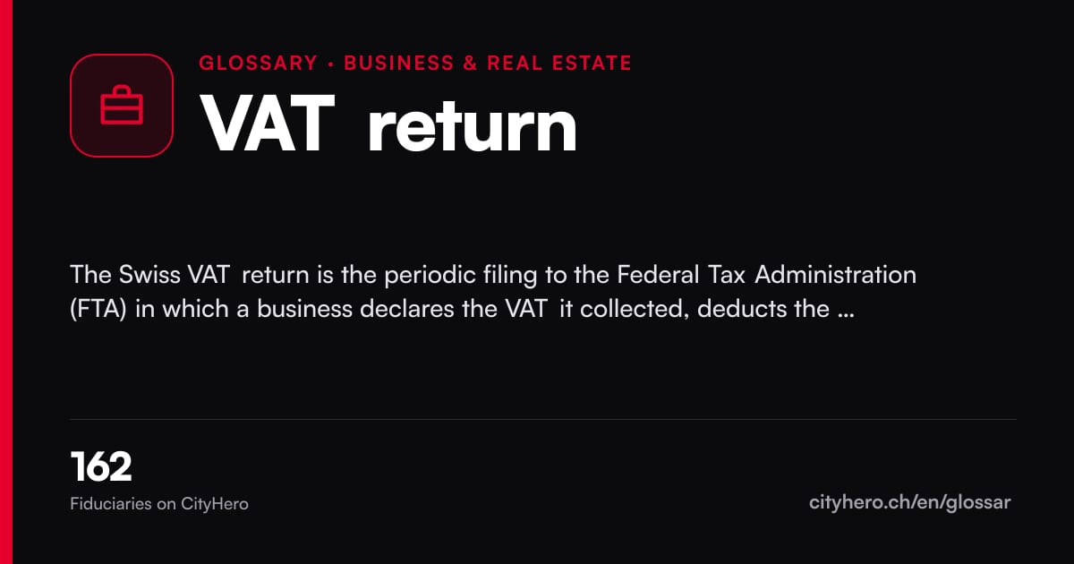 VAT return: Business & Immobilien – CityHero glossary graphic