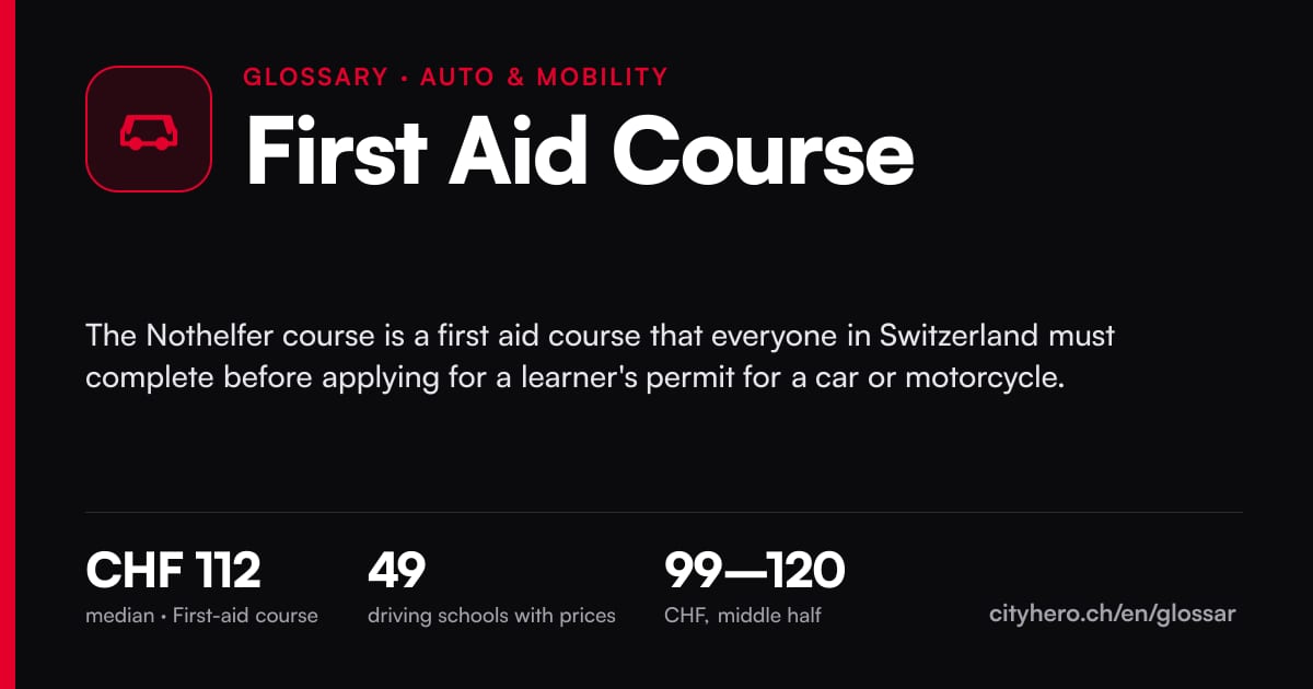 First Aid Course: Auto & Mobilität – CityHero glossary graphic