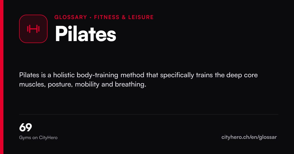 Pilates: Fitness & Freizeit – CityHero glossary graphic