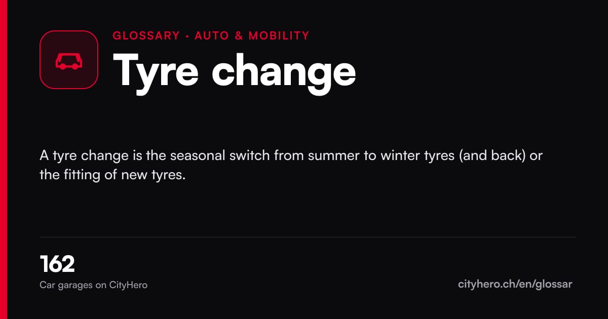 Tyre change: Auto & Mobilität – CityHero glossary graphic