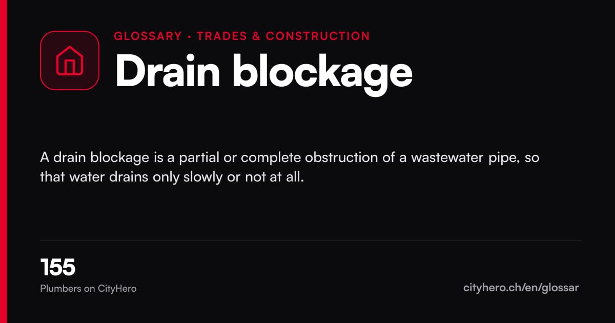Drain blockage: Handwerk & Bau – CityHero glossary graphic