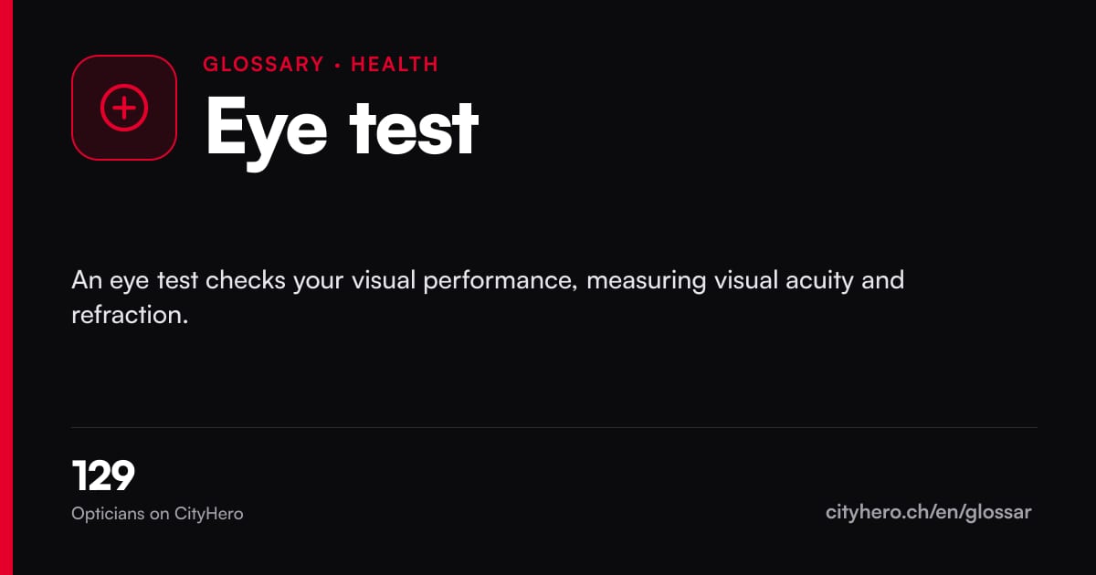 Eye test: Gesundheit – CityHero glossary graphic