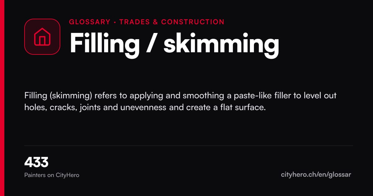 Filling / skimming: Handwerk & Bau – CityHero glossary graphic