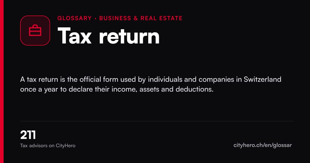 Tax return: Business & Immobilien – CityHero glossary graphic