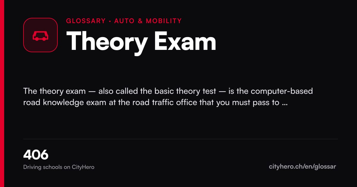 Theory Exam: Auto & Mobilität – CityHero glossary graphic