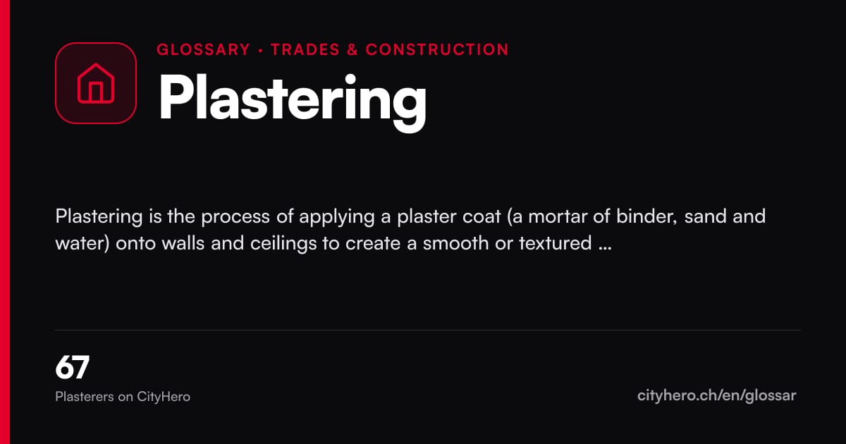 Plastering: Handwerk & Bau – CityHero glossary graphic
