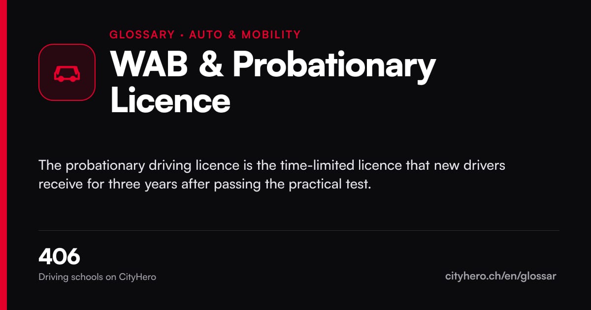 WAB & Probationary Licence: Auto & Mobilität – CityHero glossary graphic