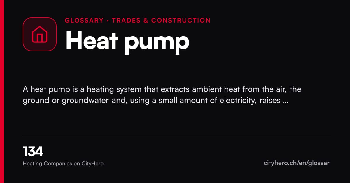Heat pump: Handwerk & Bau – CityHero glossary graphic