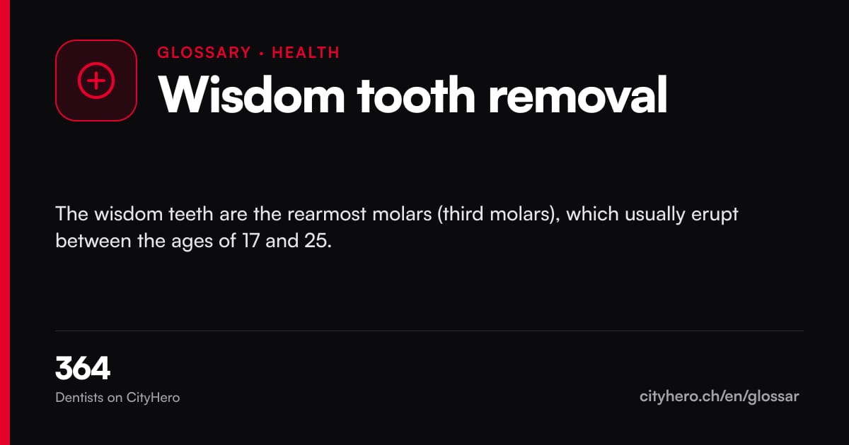 Wisdom tooth removal: Gesundheit – CityHero glossary graphic