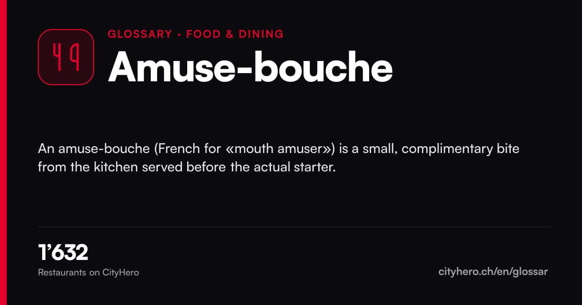 Amuse-Bouche: Gastronomie – Grafik CityHero Glossar