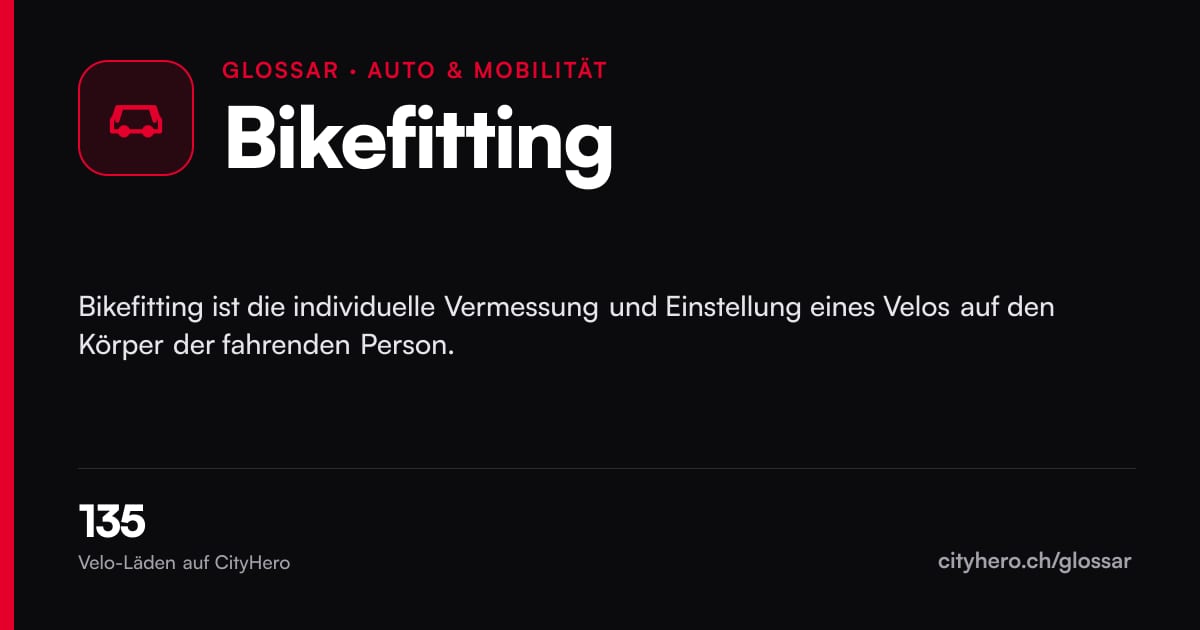 Bikefitting: Auto & Mobilität – Grafik CityHero Glossar