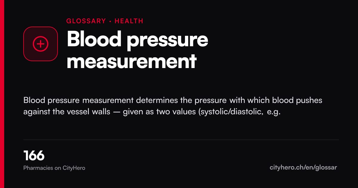 Blutdruckmessung: Gesundheit – Grafik CityHero Glossar