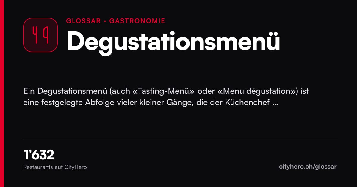 Degustationsmenü: Gastronomie – Grafik CityHero Glossar