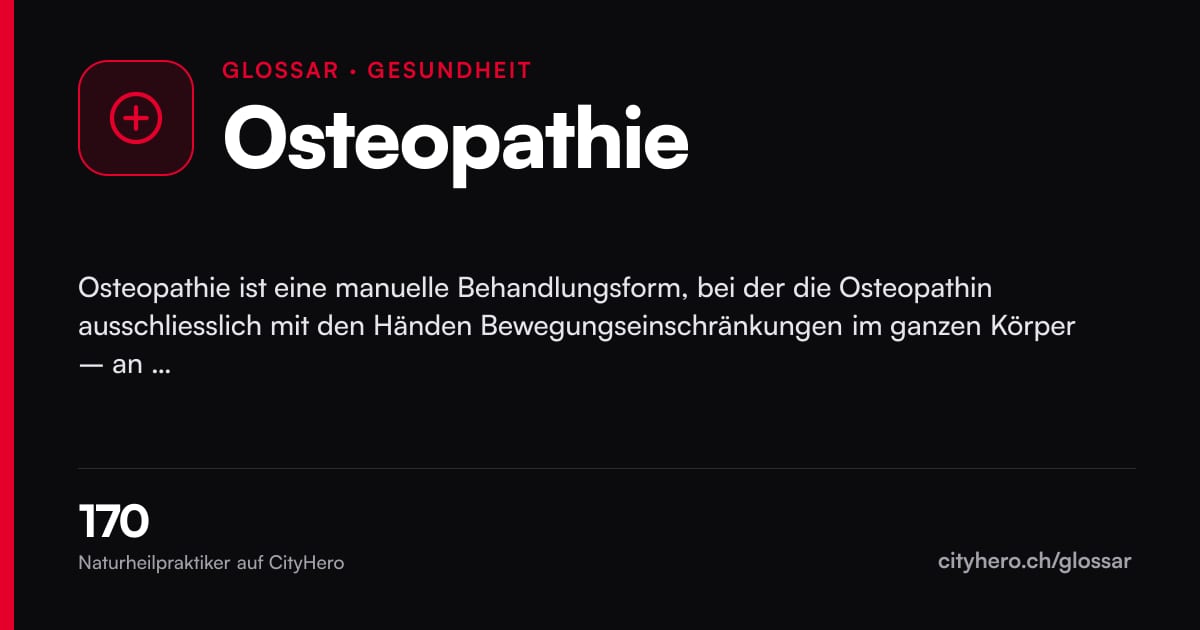 Osteopathie: Gesundheit – Grafik CityHero Glossar