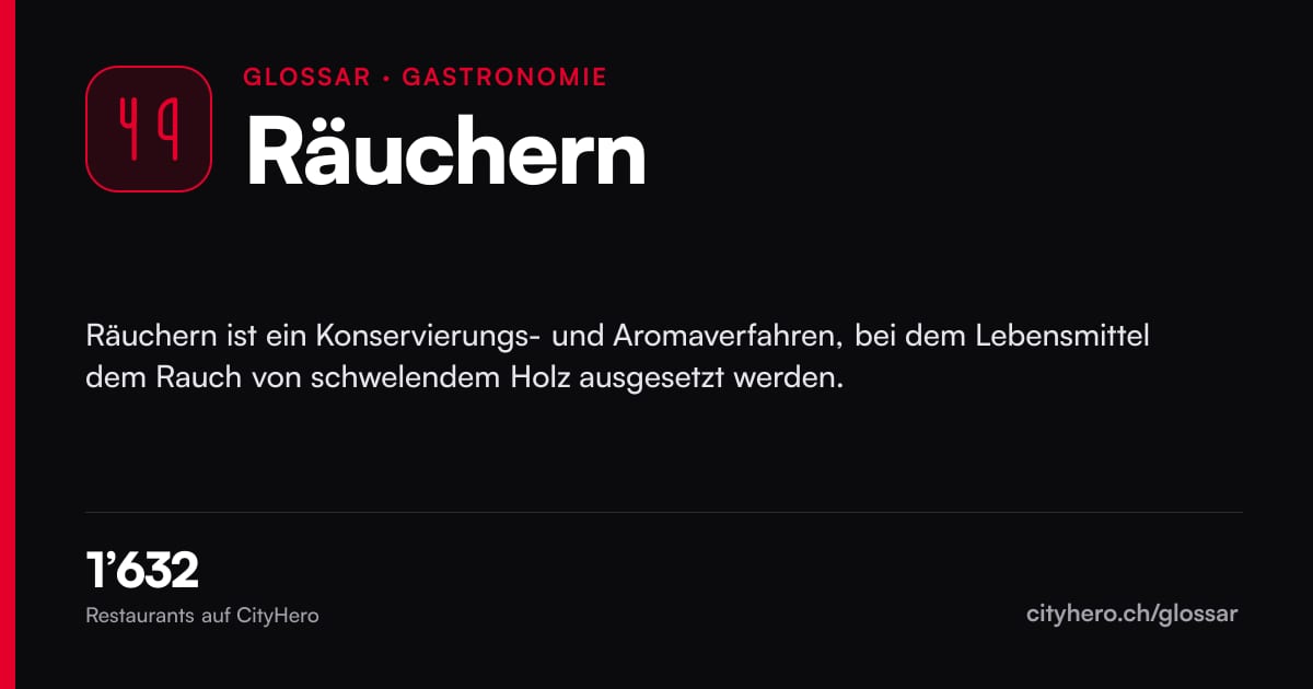 Räuchern: Gastronomie – Grafik CityHero Glossar